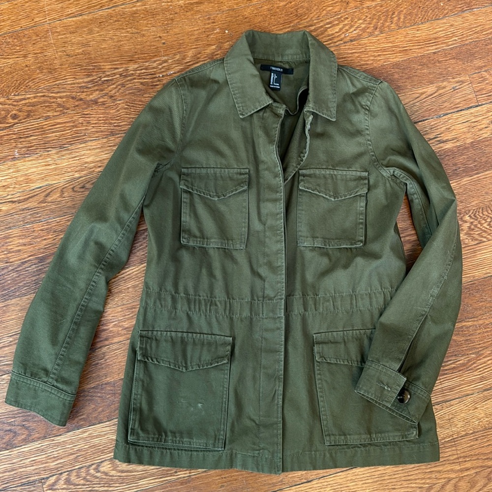 Utility Army Green Cargo Jacket